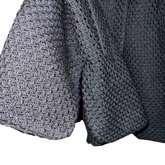 Calvin Klein Black Asymmetrical Coat Peacoat w/Knit Sleeves Size 10 Oversized - Picture 13 of 14